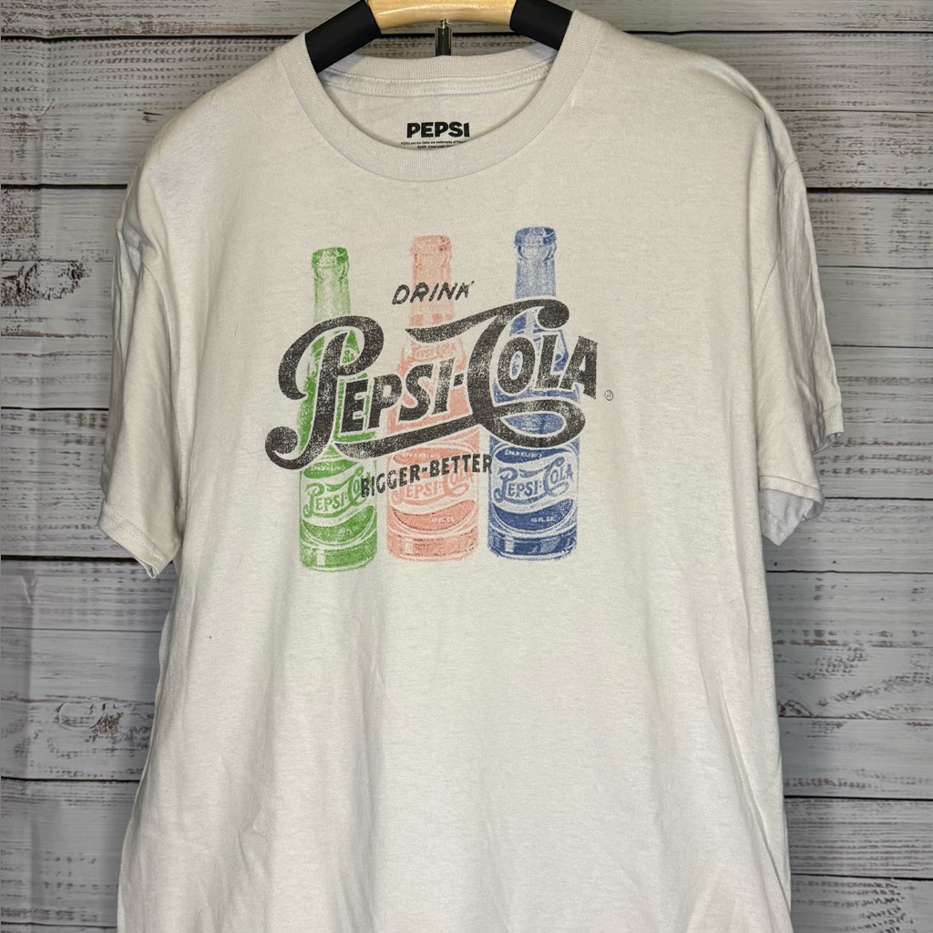 Pepsi White Tee With Vintage Logo Design